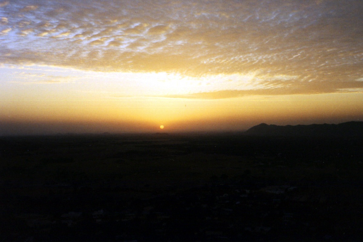 Sunset in desert