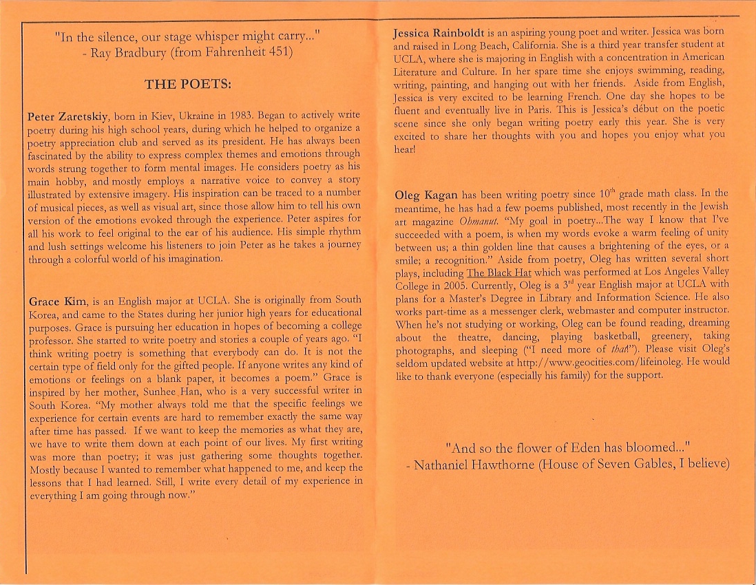 New Voices biographies
