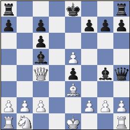 White has countered Black's Queen sortie with one of his own! (lich-morp1-w13.jpg,  25KB)