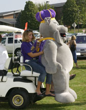 Taking Duke Dog from behind