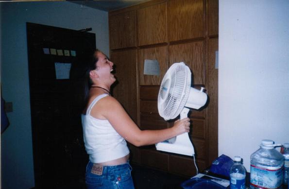 Caitlin and the fan