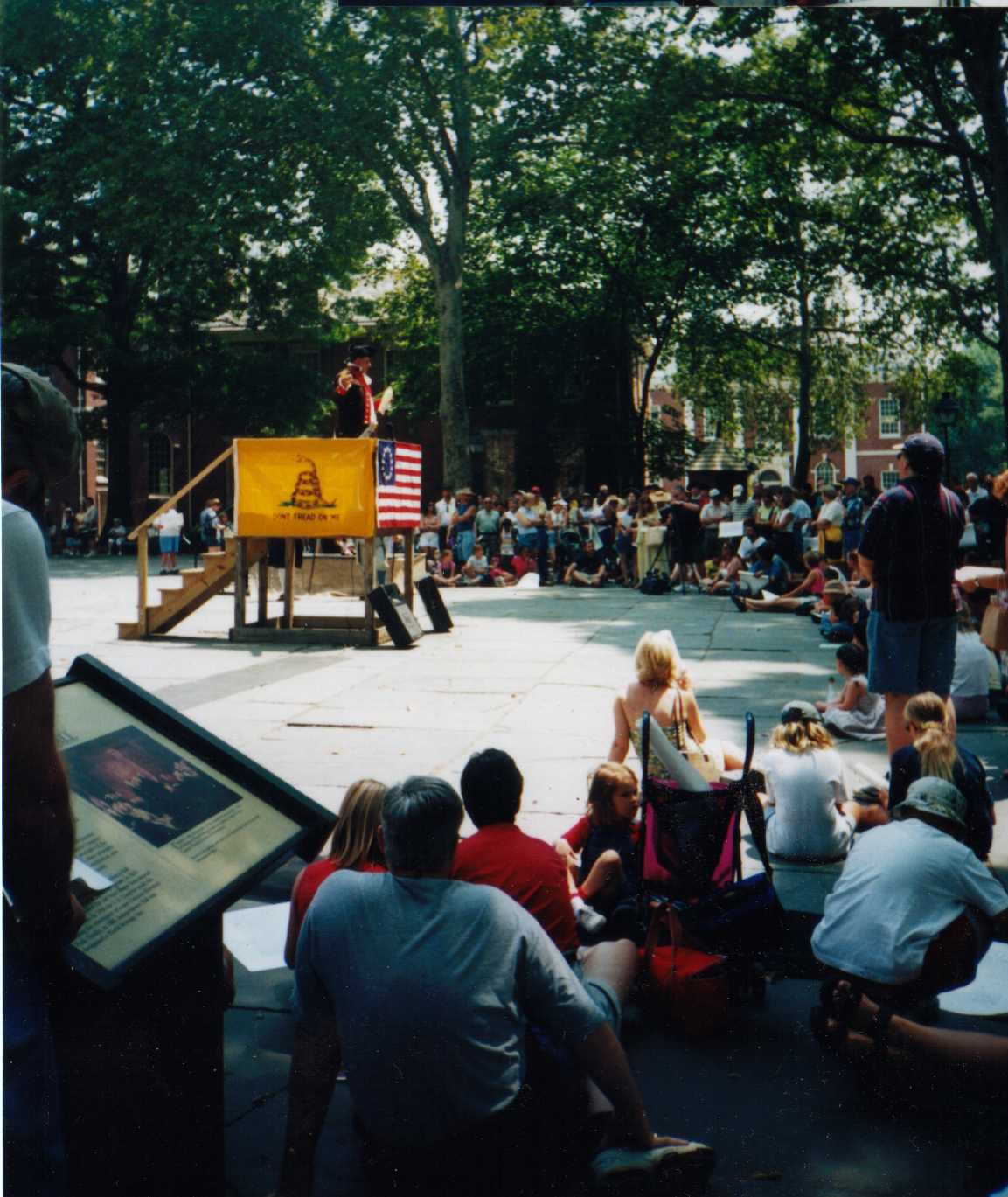 The re-enactment of the original reading of the Declaration of Independence