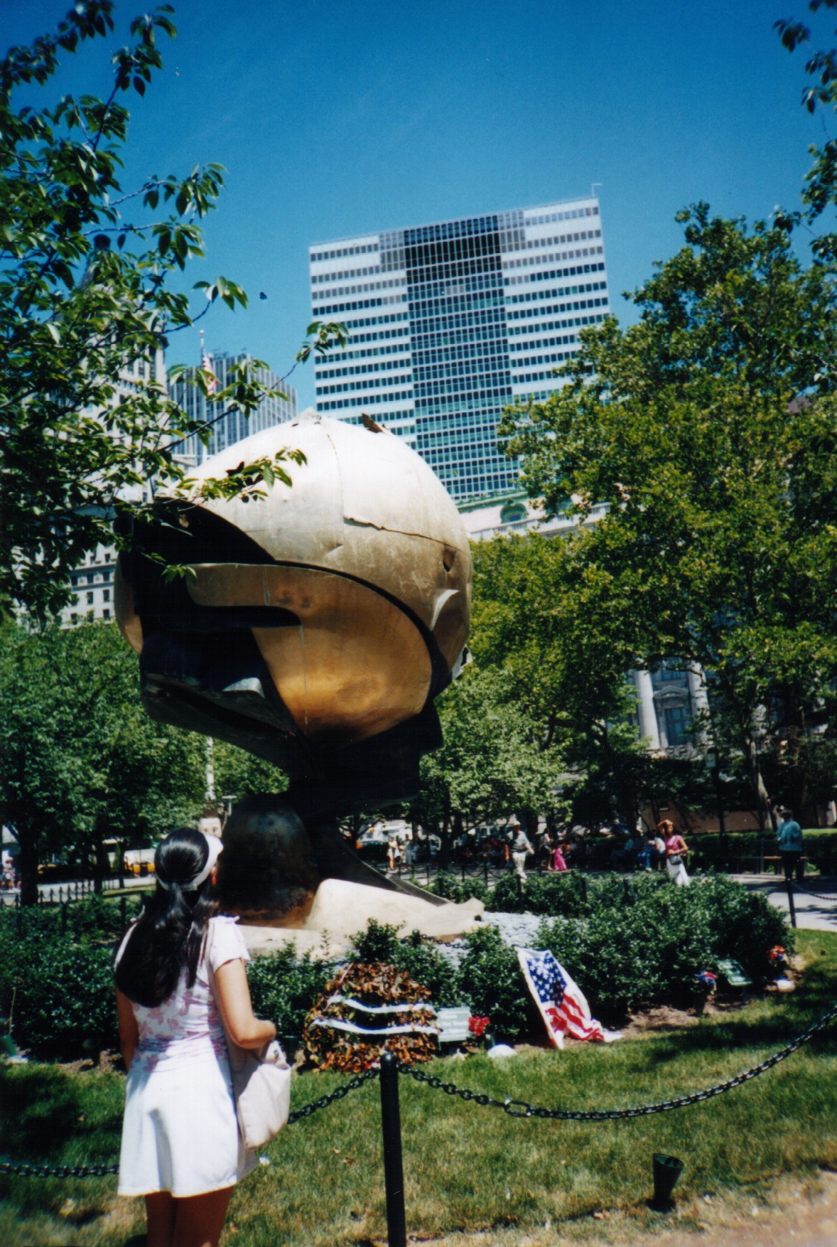 The globe that used to be in front of the WTC