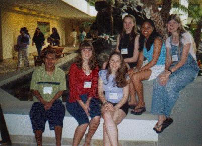 Here we are in the hotel lobby