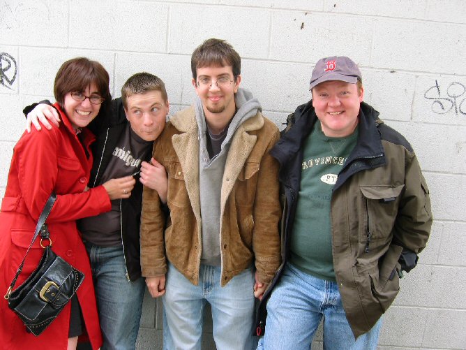 l-r: Emily, Wendell being silly, Z, and Kevin