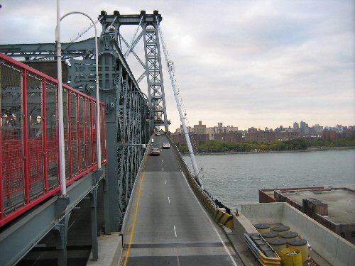 View straight over the Williamsburg Bridge