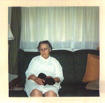 Elsie Lister Ross and her new poodle, Princess; late 1967