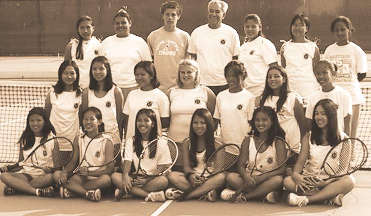 JV tennis 2001: My, Stephanie, Manuel (Who's unbelievably adorable), Coach Collins, Alma, Kim, Sara, Mai, Annie, Katie, Lexy, Hoa, Maria, Stephanie, Minh, Baochau, Linh, Amber, Kimmy and VAn