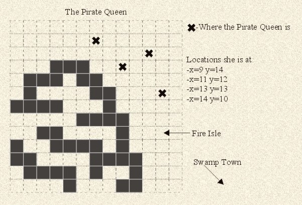 map of where the pirate queen is