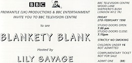 Blankety Blank ticket