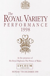 The Royal Variety Performance 1998 programme