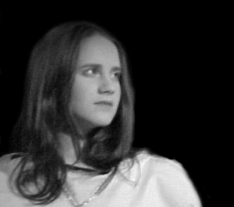 Sara Wachtmann, senior and club vice president, in the spring 2001 play Antigone