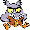 Owl reading book