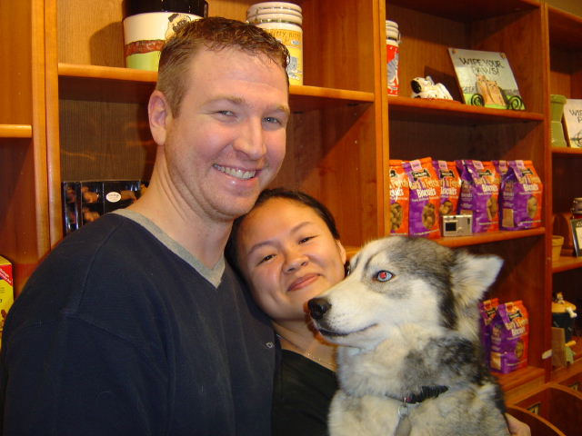 nelson, me, and soon-to-be our little husky MAYA