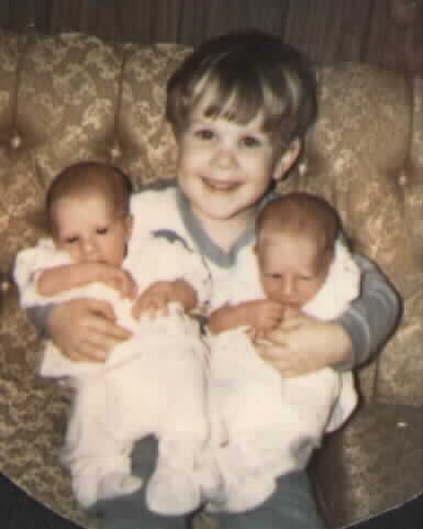 The original FAMILY MAN!&nbsp; It's DEAN holding his new sisters...CORI and CARYN!&nbsp; February, 1971