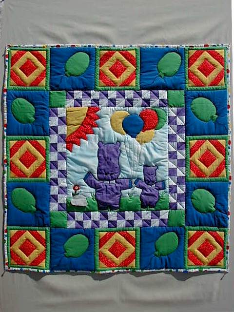 Together with Love Hippo Baby Quilt