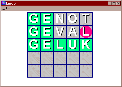 Het openingsscherm