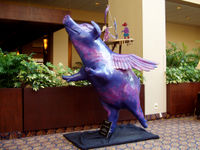 Flying pig in Hyatt Regency Hotel in downtown Cincinnati.