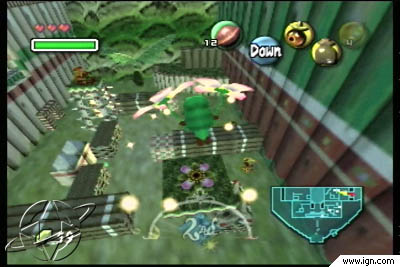 Deku Link flies around above the Deku Palace