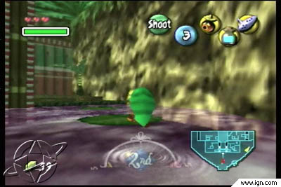 As a Deku Scrub, Link can avoid falling into the poison water