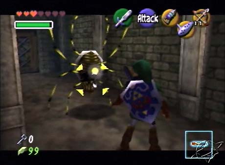 Link Z-Targets a Skulltula