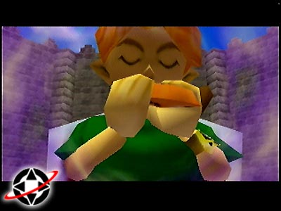 Link plays Zelda's Lullaby