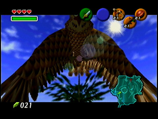 Kaepora Gaebora flies away after giving young Link advice