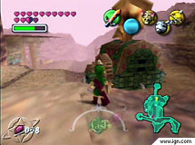 Link stands behind the Music Box House