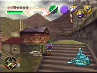 Adult Link walks up a staircase