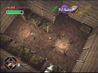 Adult Link inside a stable