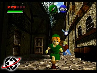 Young Link explores a back alley