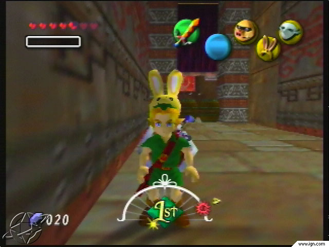 Link wears the Bunny Hood inside the Pirates' Fortress