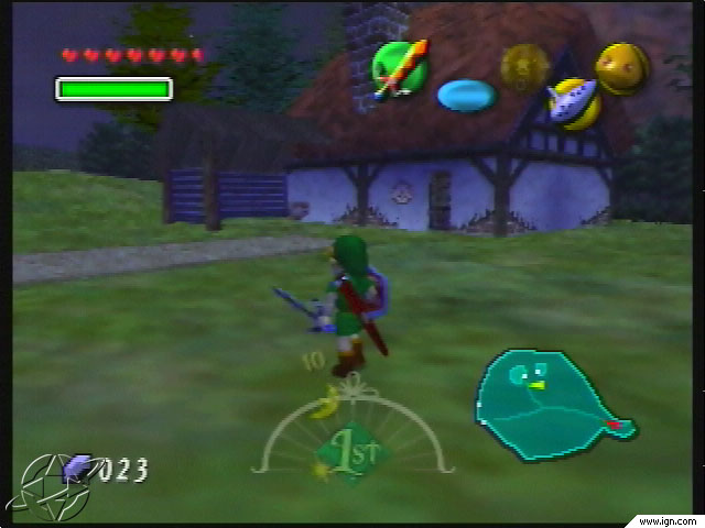 Link looks at Romani's house