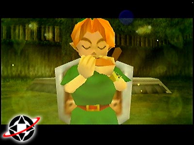 Link plays Saria's Song