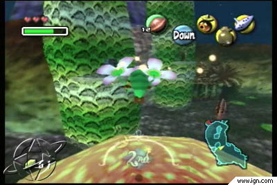 Deku Link hovers with the help of a Deku Flower