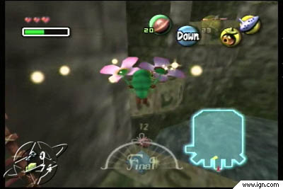 Using a Deku Flower, Deku Link can reach the ledge