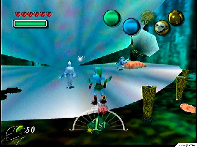 As Mikau, Link stands in a giant seashell