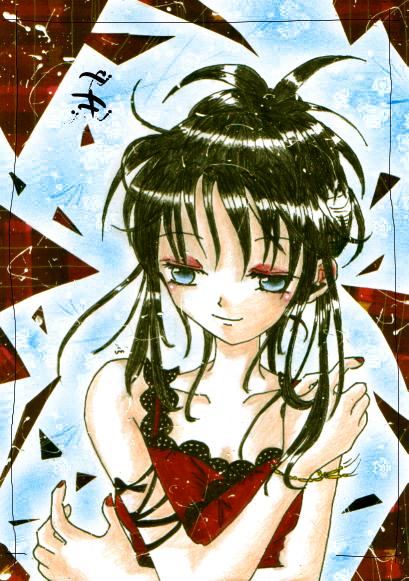 Eine Iana �.� whuuhuu^^ Naja, Pose aus Fullmoon Band 7 ^.^ Und mit Geschenkpapier und Deckwei� ^__^v haha!^^