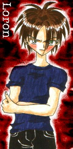 ICH HAB IHN ERNSTHAFT GEMALT!!! T___________T Ich hab schon zwei Bilder von dem Arsch gemalt, JAAAA XDDDDD *boah* Der ist vielleicht scheie zu malen der Kerl >< Und er sieht aus wien Wischmopp mit den Haaren ;_____; ich hasse Loron -_- ......