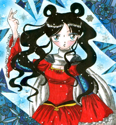 *Bild mag*^^ Ja Saidah halt ^__^ Irgendwie musste ich an Schneewittchen denken, als ich sie angemalt hab x_X Das wei�e da ist �brigens ein Umhang ja o__�? Den hat sie n�mlich immer an, der ist gaaanz wichtig!!^^
