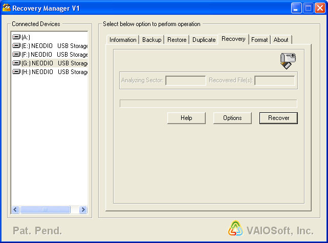 VaioSoft Recovery Manager 2