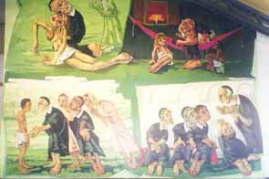 Aspectos da vida de S.Vicente,pintura na parede interna da igreja
