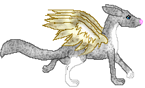 Winged Gold is winged grey marble foxette out of StarDust by Cloud Runner