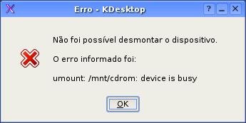 N�o foi possivel desmontar o dispositivo