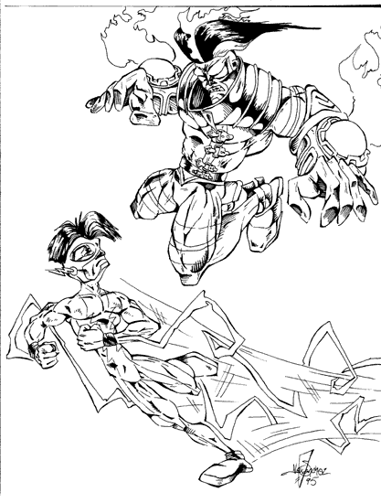 Ash and Kid Flash (Impulse)
