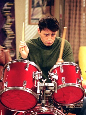 This one's obvious......: Joey playing the drumbs