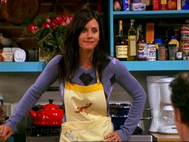 Monica tries to hide the taco's from Ross