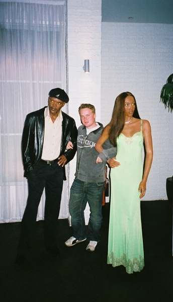Chris with (his dates) Naomi Campbell & Samuel L Jackson