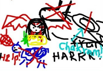 An epic battle... in which I ate myself (the pineapple).
