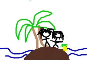 My fiancee and I were stranded on a desert island with nothing to eat but a pineapple.